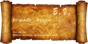 Brankó Viola névjegykártya
